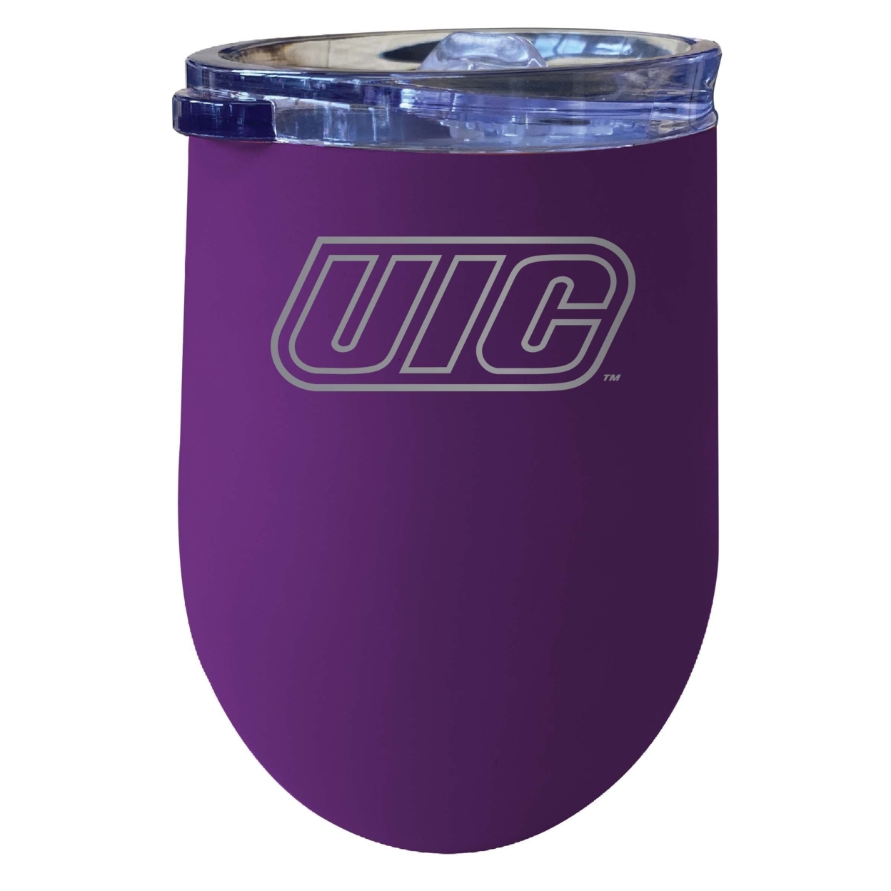 University Of Illinois At Chicago 12 Oz Etched Insulated Wine Stainless Steel Tumbler Purple
