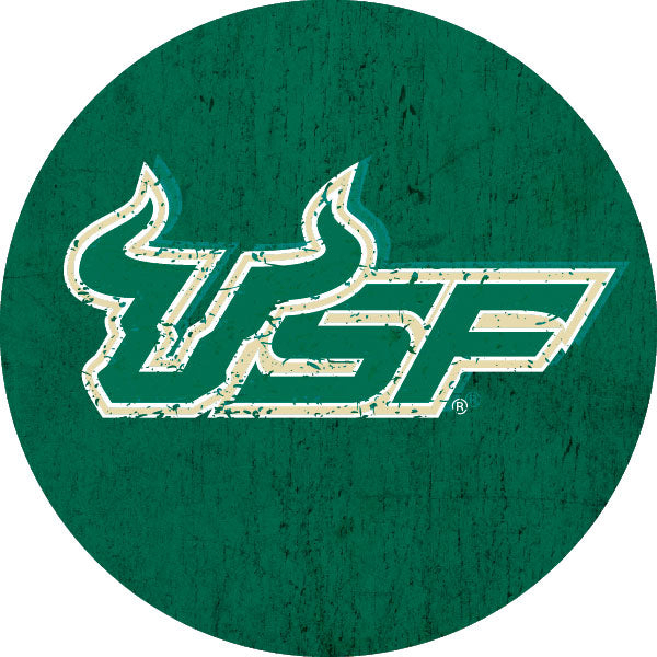 University Of South Florida Distressed Wood Grain 4 Inch Round Magnet