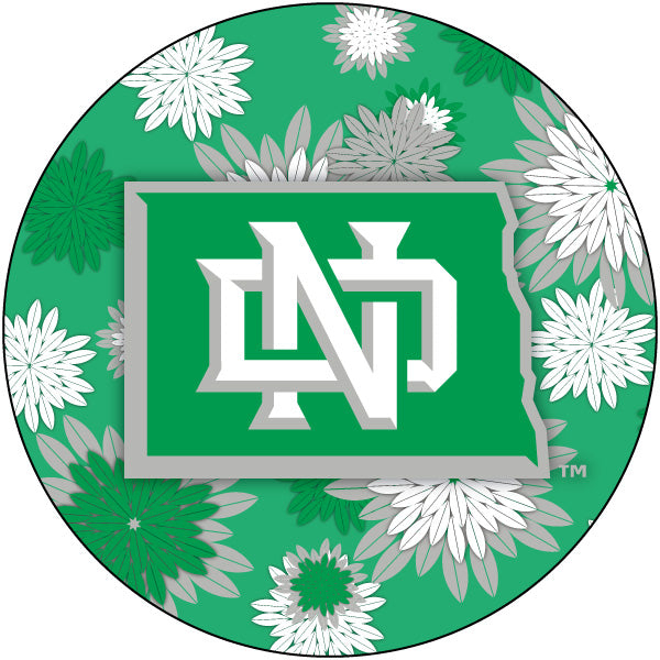 University Of North Dakota 4 Inch Round Floral Magnet