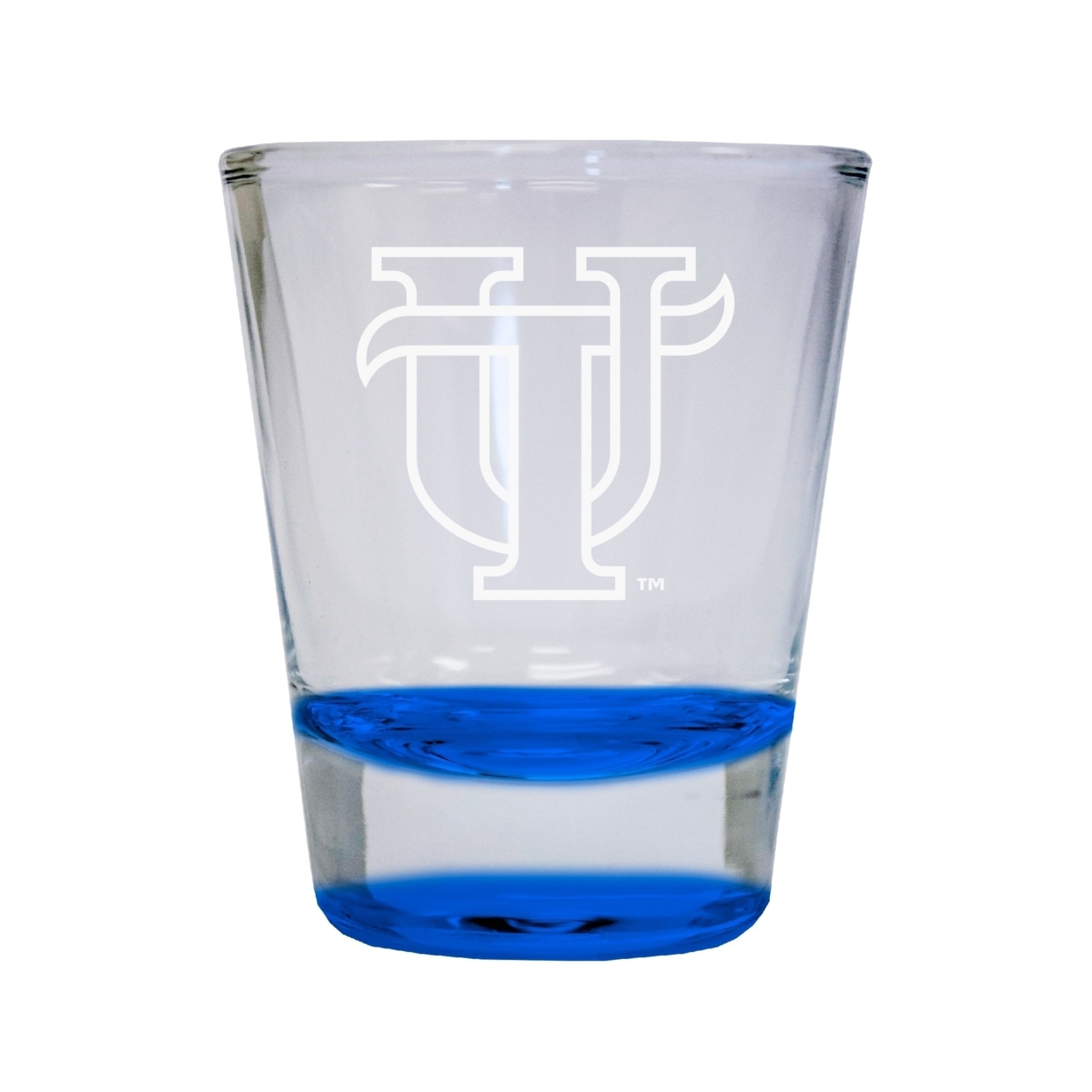 University Of Tampa Spartans Etched Round Shot Glass 2 Oz Blue