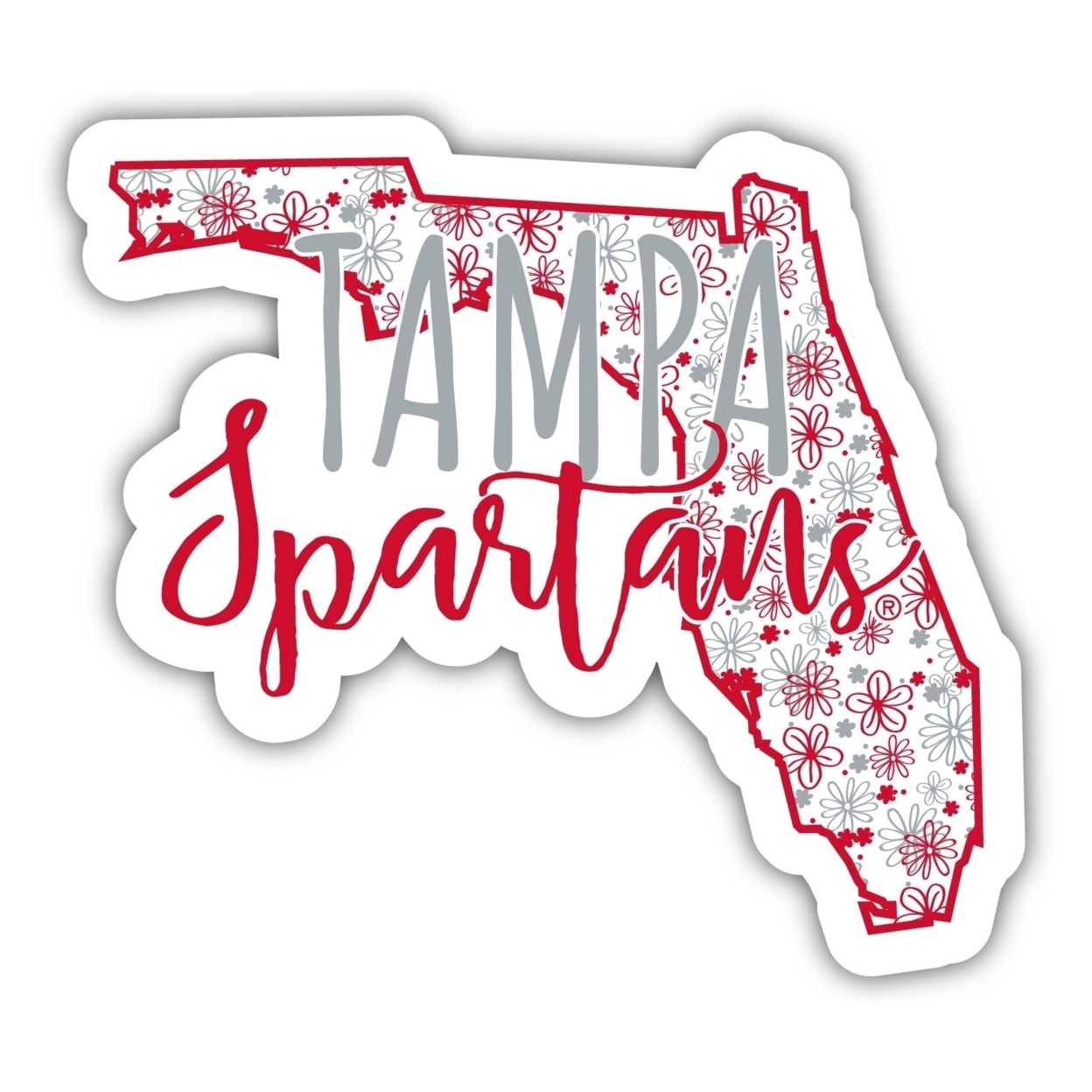 University Of Tampa Spartans Floral State Die Cut Decal 2-Inch
