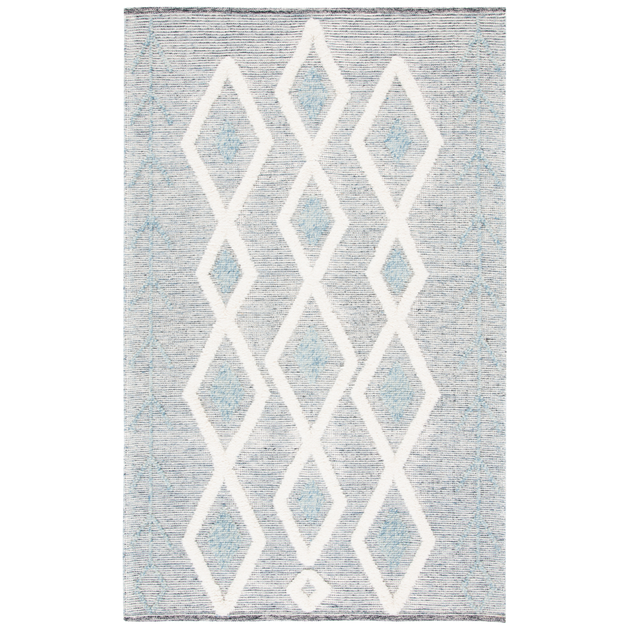 SAFAVIEH Vermont Collection VRM601M Blue / Ivory Rug - 6 X 6 Square