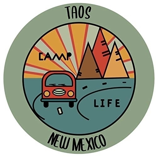Taos New Mexico Souvenir Decorative Stickers (Choose Theme And Size) - Single Unit, 2-Inch, Camp Life