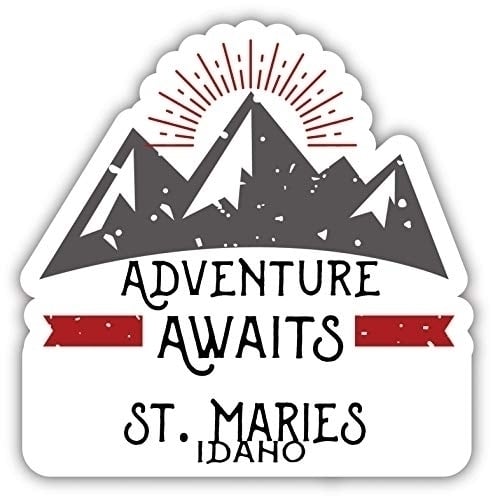 St. Maries Idaho Souvenir Decorative Stickers (Choose Theme And Size) - Single Unit, 4-Inch, Adventures Awaits