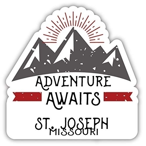 St. Joseph Missouri Souvenir Decorative Stickers (Choose Theme And Size) - Single Unit, 4-Inch, Adventures Awaits