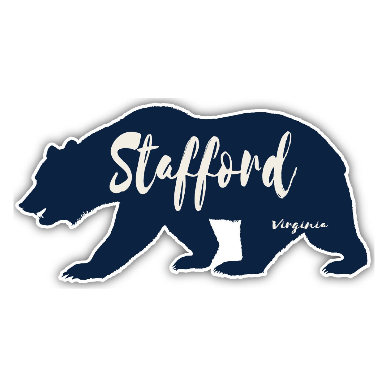 Stafford Virginia Souvenir Decorative Stickers (Choose Theme And Size) - Single Unit, 4-Inch, Bear
