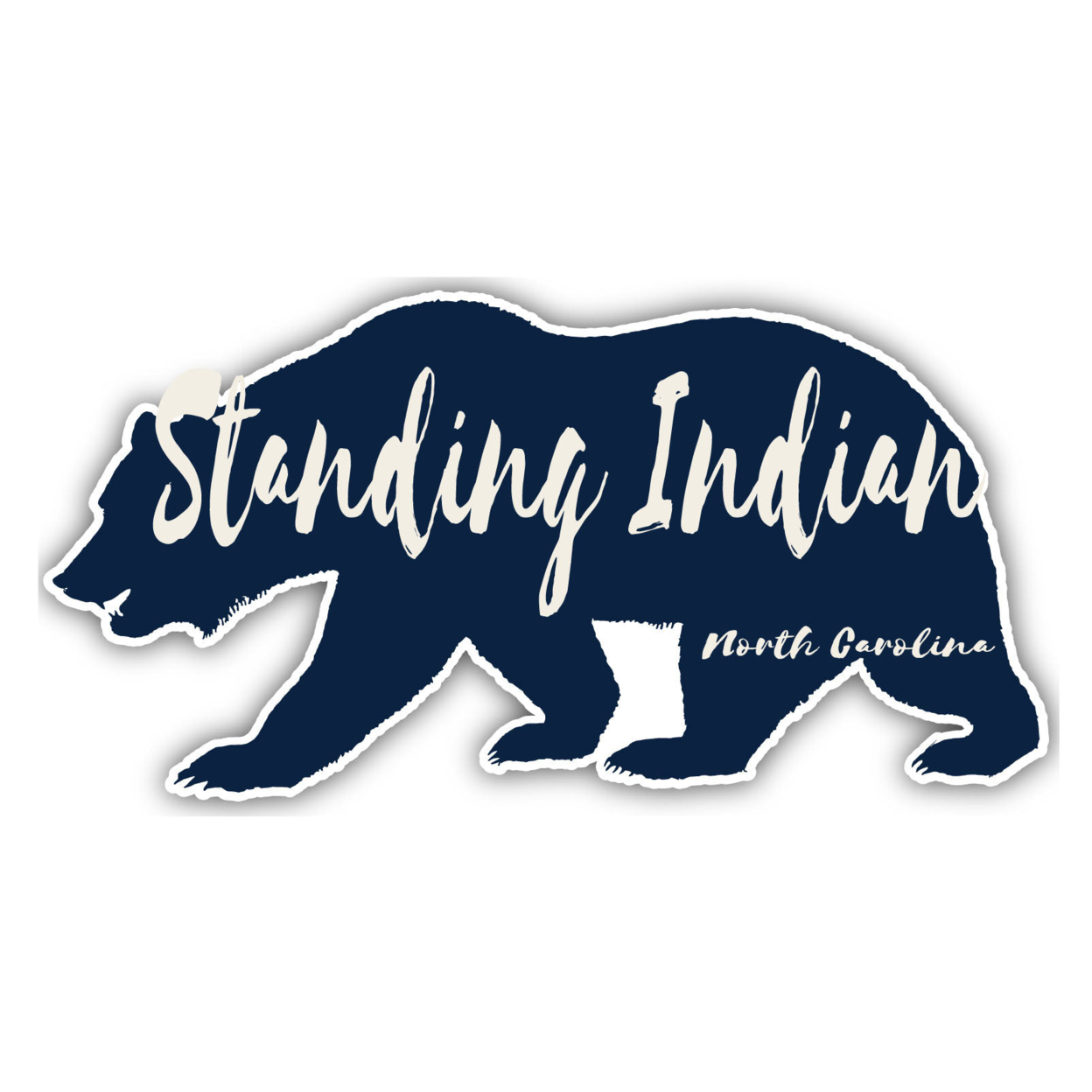 Standing Indian North Carolina Souvenir Decorative Stickers (Choose Theme And Size) - Single Unit, 2-Inch, Bear
