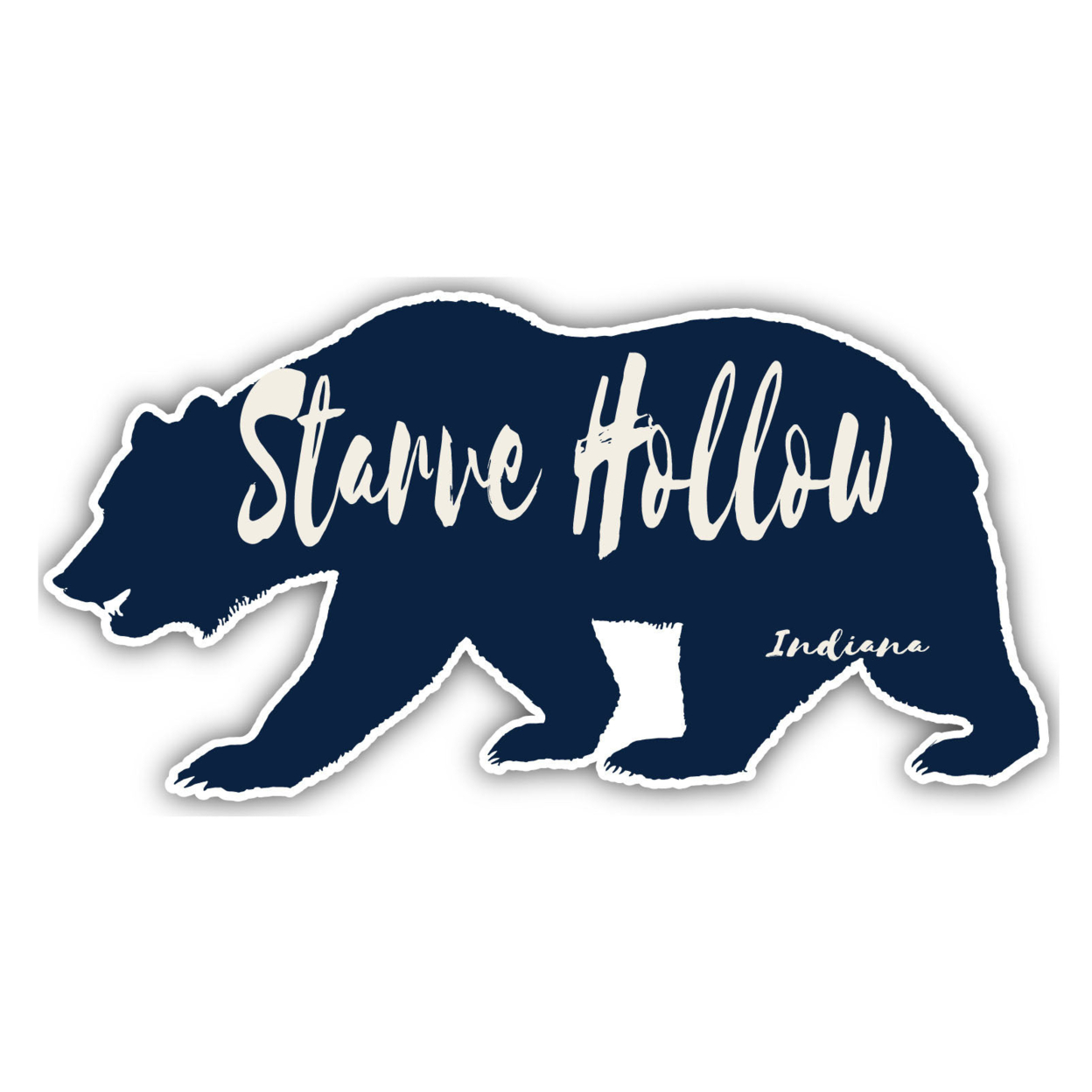 Starve Hollow Indiana Souvenir Decorative Stickers (Choose Theme And Size) - Single Unit, 4-Inch, Bear