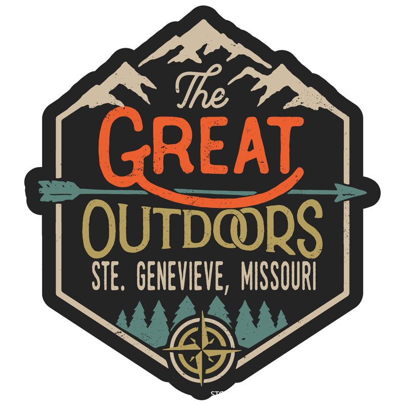 Ste. Genevieve Missouri Souvenir Decorative Stickers (Choose Theme And Size) - Single Unit, 4-Inch, Great Outdoors