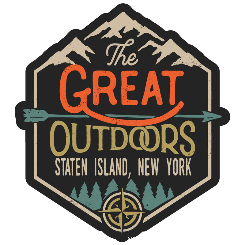 Staten Island New York Souvenir Decorative Stickers (Choose Theme And Size) - Single Unit, 4-Inch, Tent