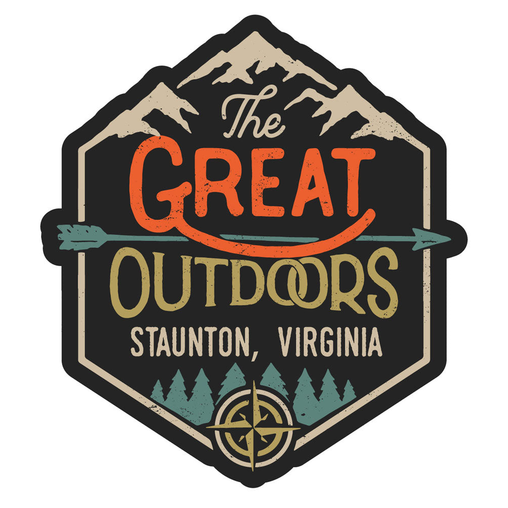 Staunton Virginia Souvenir Decorative Stickers (Choose Theme And Size) - Single Unit, 4-Inch, Great Outdoors