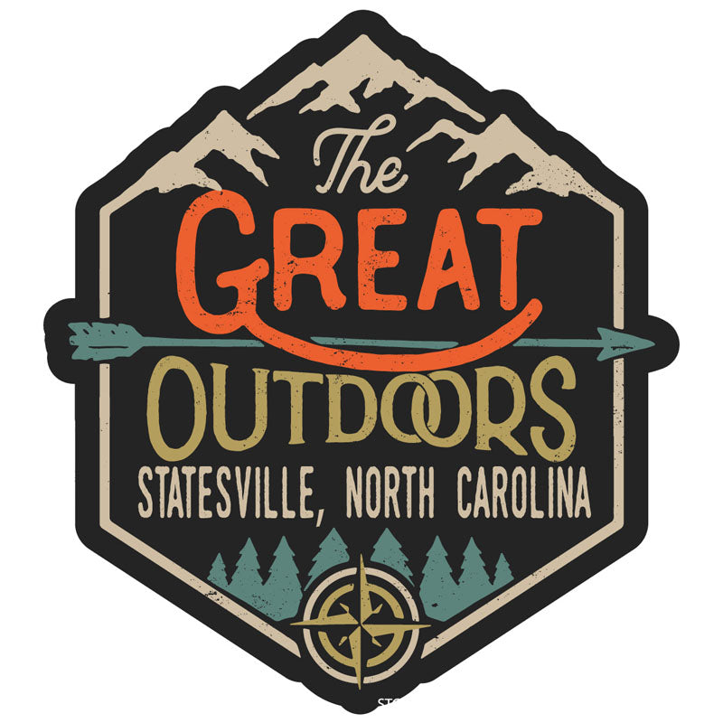 Statesville North Carolina Souvenir Decorative Stickers (Choose Theme And Size) - Single Unit, 4-Inch, Tent