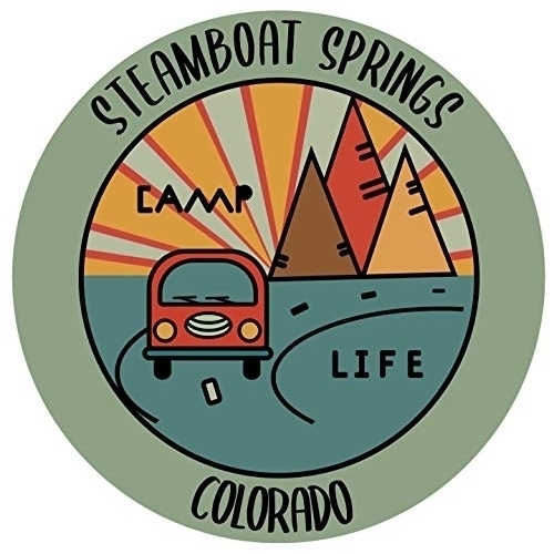 Steamboat Springs Colorado Souvenir Decorative Stickers (Choose Theme And Size) - Single Unit, 4-Inch, Camp Life