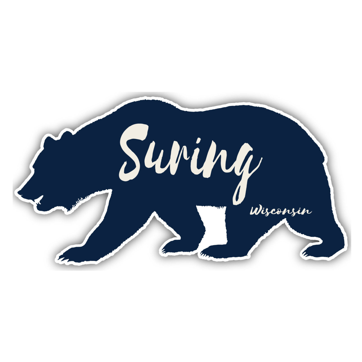 Suring Wisconsin Souvenir Decorative Stickers (Choose Theme And Size) - Single Unit, 4-Inch, Bear