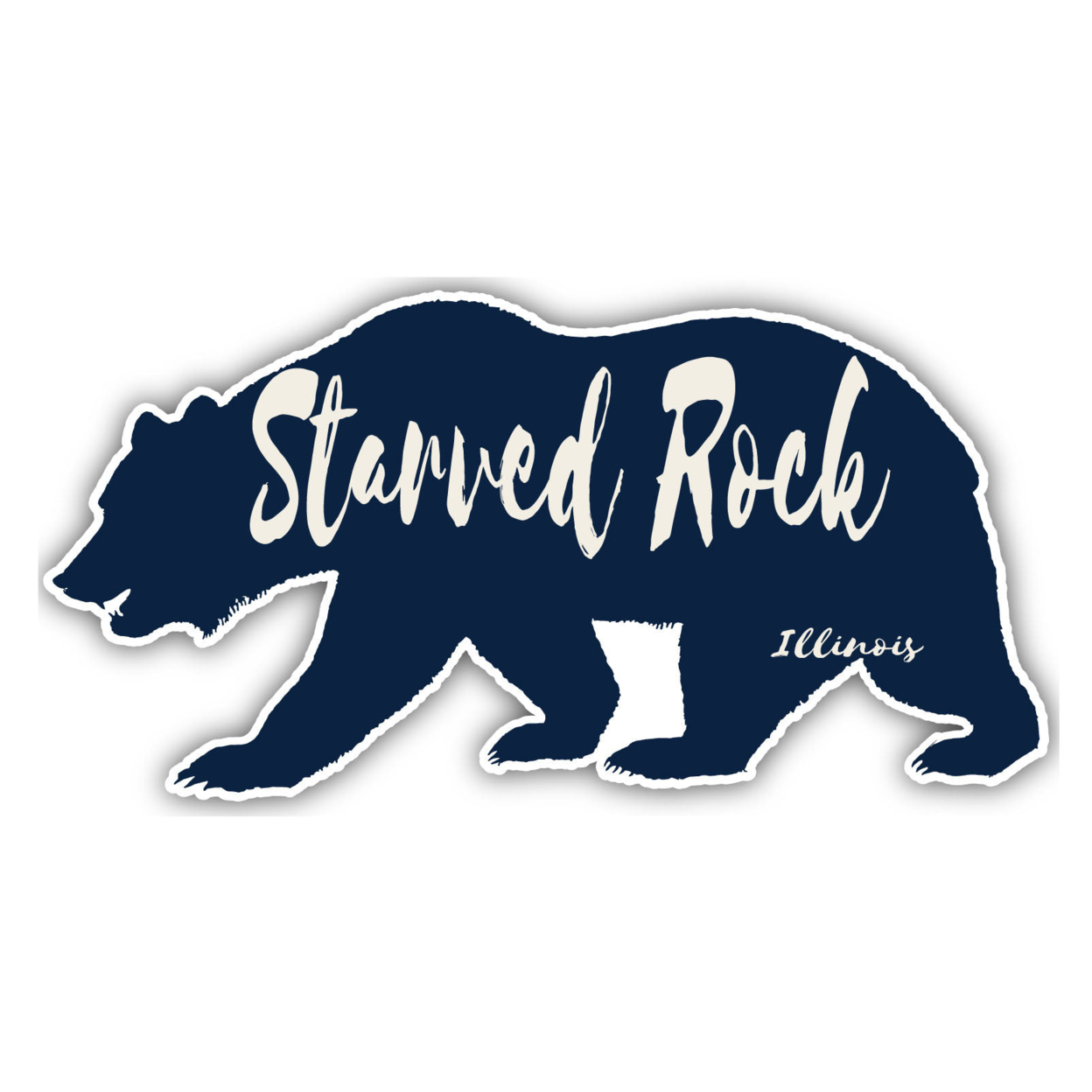 Starved Rock Illinois Souvenir Decorative Stickers (Choose Theme And Size) - Single Unit, 2-Inch, Bear