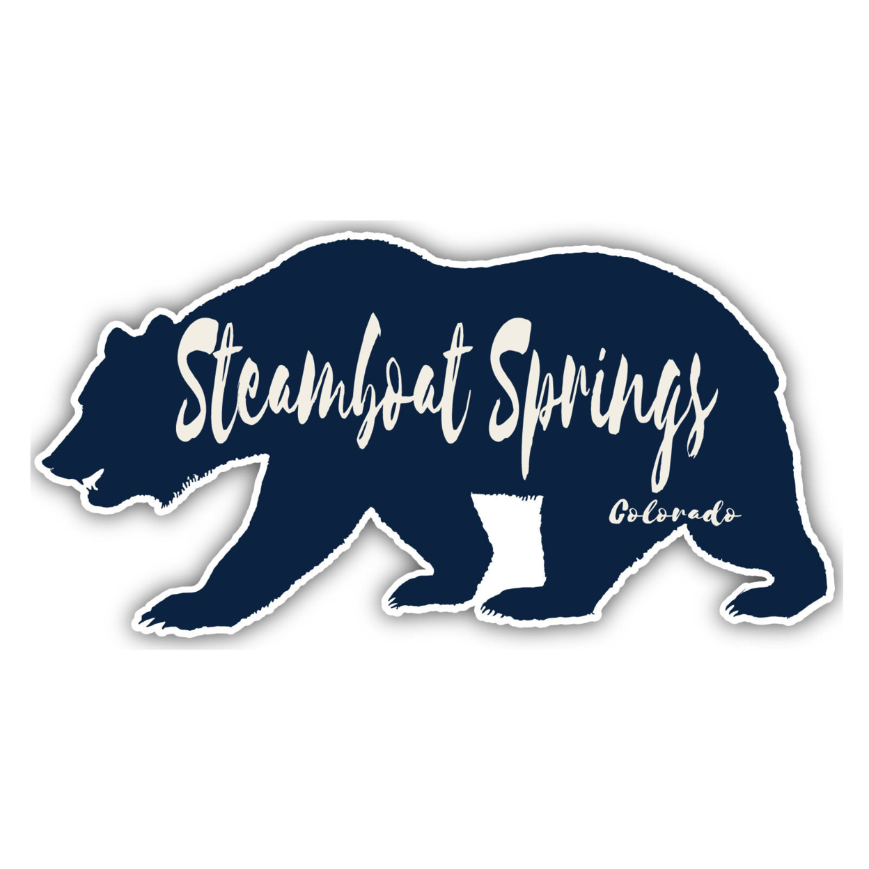 Steamboat Springs Colorado Souvenir Decorative Stickers (Choose Theme And Size) - Single Unit, 4-Inch, Bear
