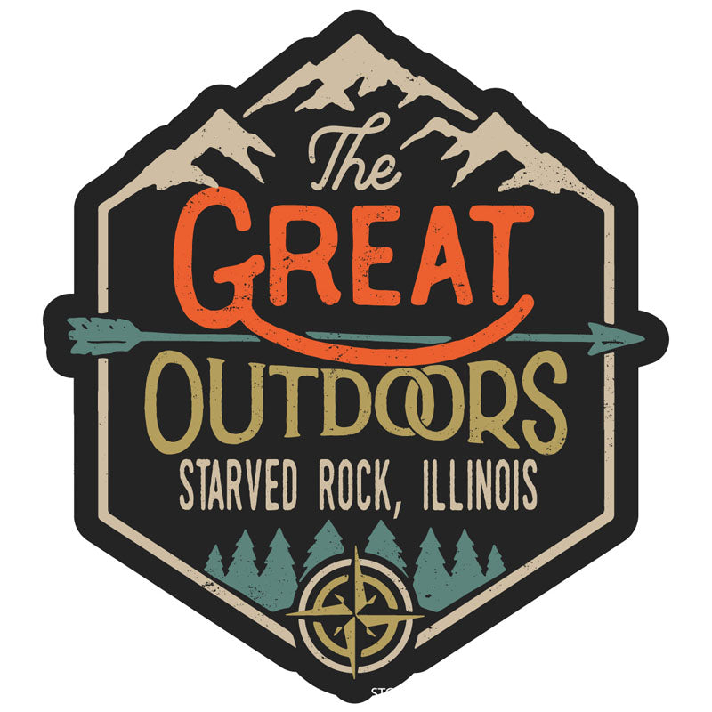 Starved Rock Illinois Souvenir Decorative Stickers (Choose Theme And Size) - Single Unit, 4-Inch, Great Outdoors