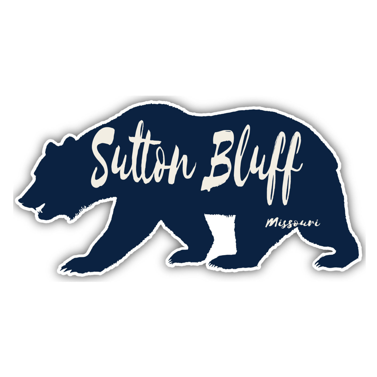 Sutton Bluff Missouri Souvenir Decorative Stickers (Choose Theme And Size) - Single Unit, 2-Inch, Bear