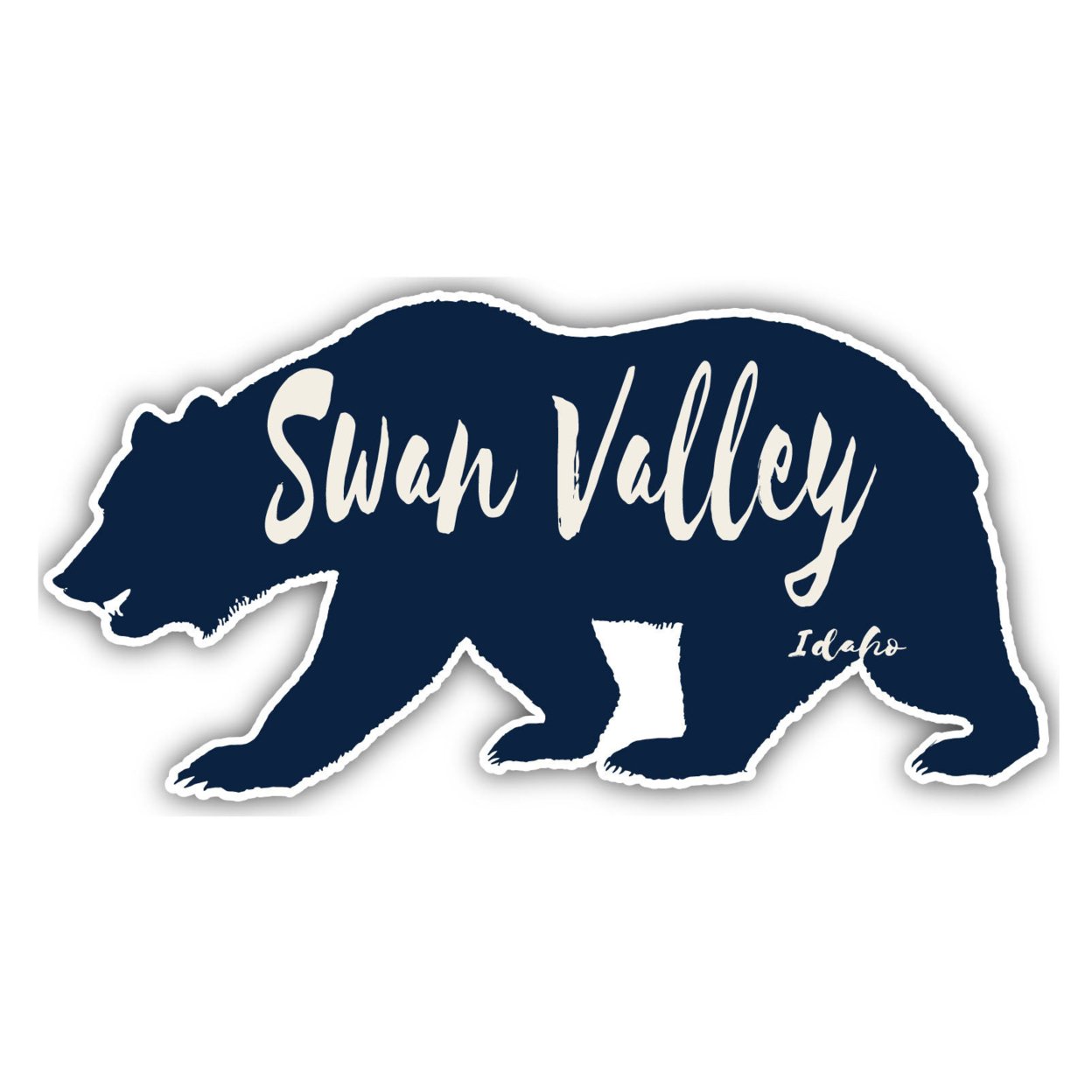 Swan Valley Idaho Souvenir Decorative Stickers (Choose Theme And Size) - Single Unit, 4-Inch, Bear