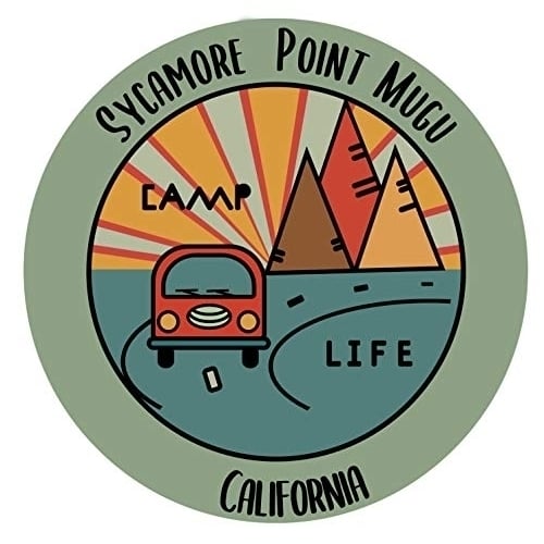 Sycamore Point Mugu California Souvenir Decorative Stickers (Choose Theme And Size) - Single Unit, 4-Inch, Bear