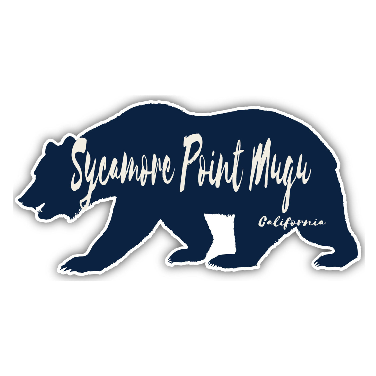 Sycamore Point Mugu California Souvenir Decorative Stickers (Choose Theme And Size) - Single Unit, 4-Inch, Bear