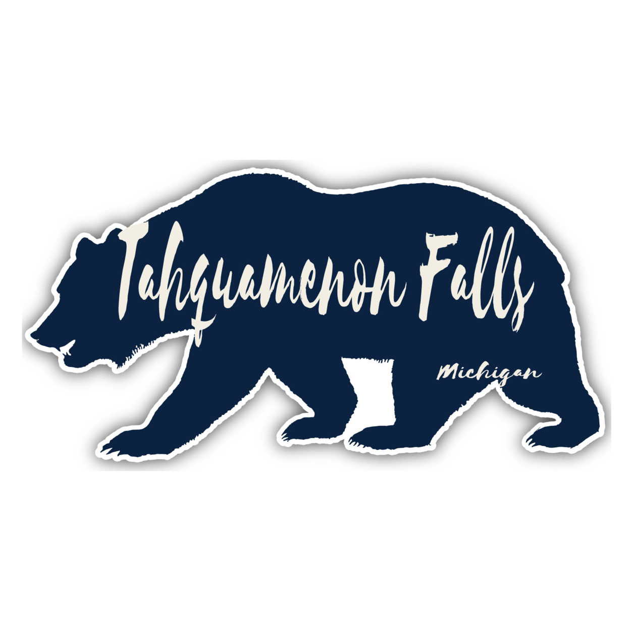Tahquamenon Falls Michigan Souvenir Decorative Stickers (Choose Theme And Size) - Single Unit, 4-Inch, Bear