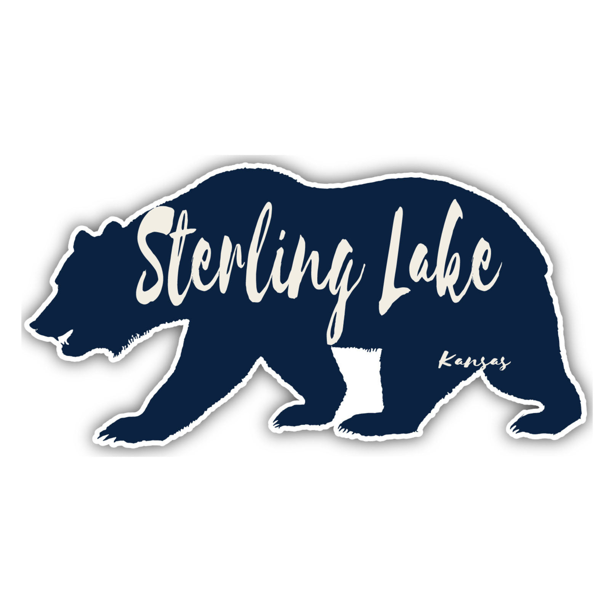 Sterling Lake Kansas Souvenir Decorative Stickers (Choose Theme And Size) - Single Unit, 2-Inch, Bear