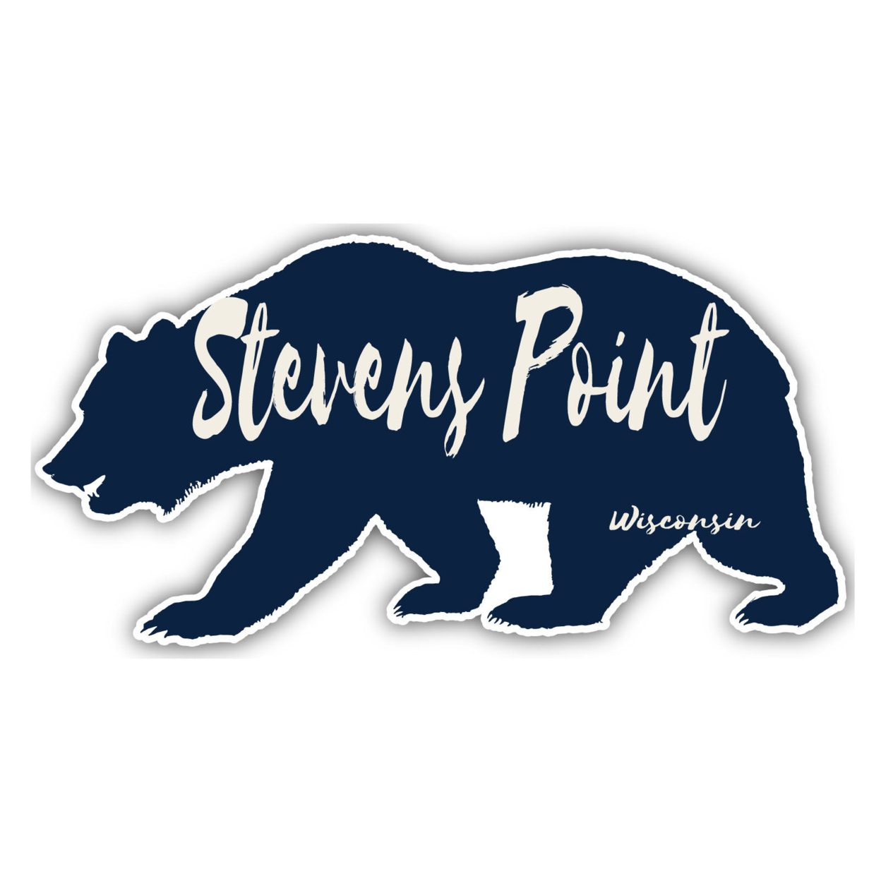 Stevens Point Wisconsin Souvenir Decorative Stickers (Choose Theme And Size) - Single Unit, 4-Inch, Bear