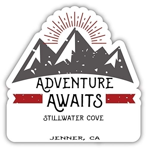 Stillwater Cove Jenner California Souvenir Decorative Stickers (Choose Theme And Size) - Single Unit, 4-Inch, Adventures Awaits
