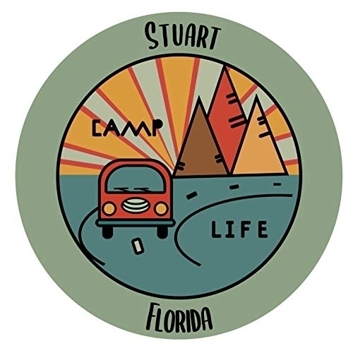 Stuart Florida Souvenir Decorative Stickers (Choose Theme And Size) - Single Unit, 2-Inch, Camp Life