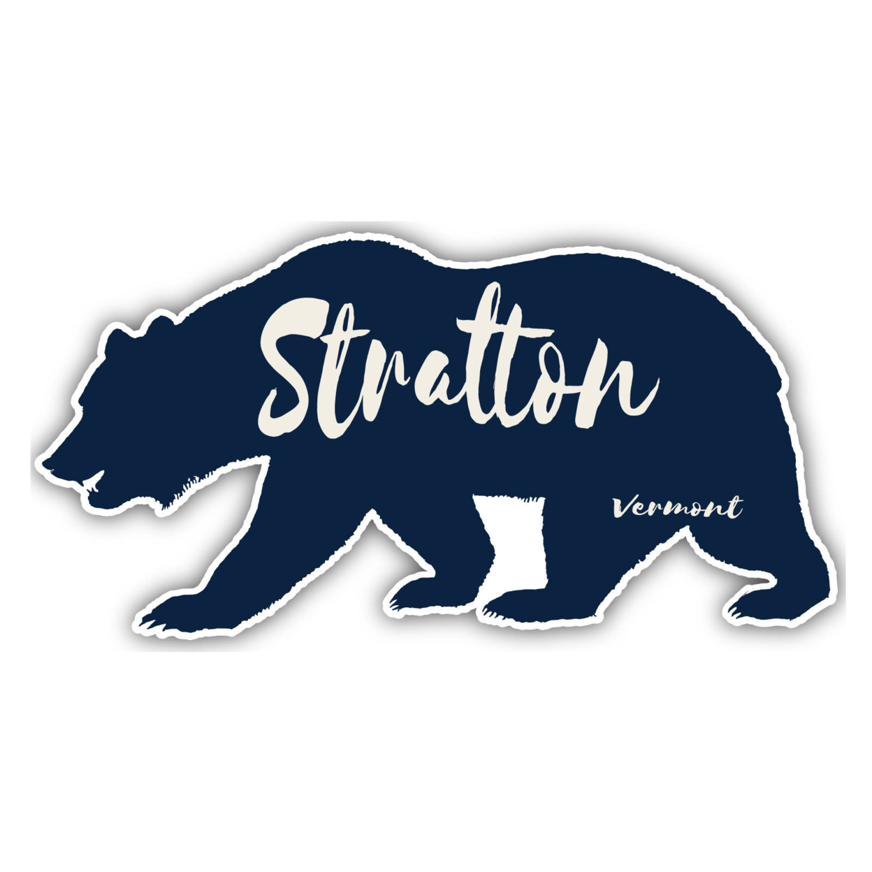 Stratton Vermont Souvenir Decorative Stickers (Choose Theme And Size) - Single Unit, 4-Inch, Bear