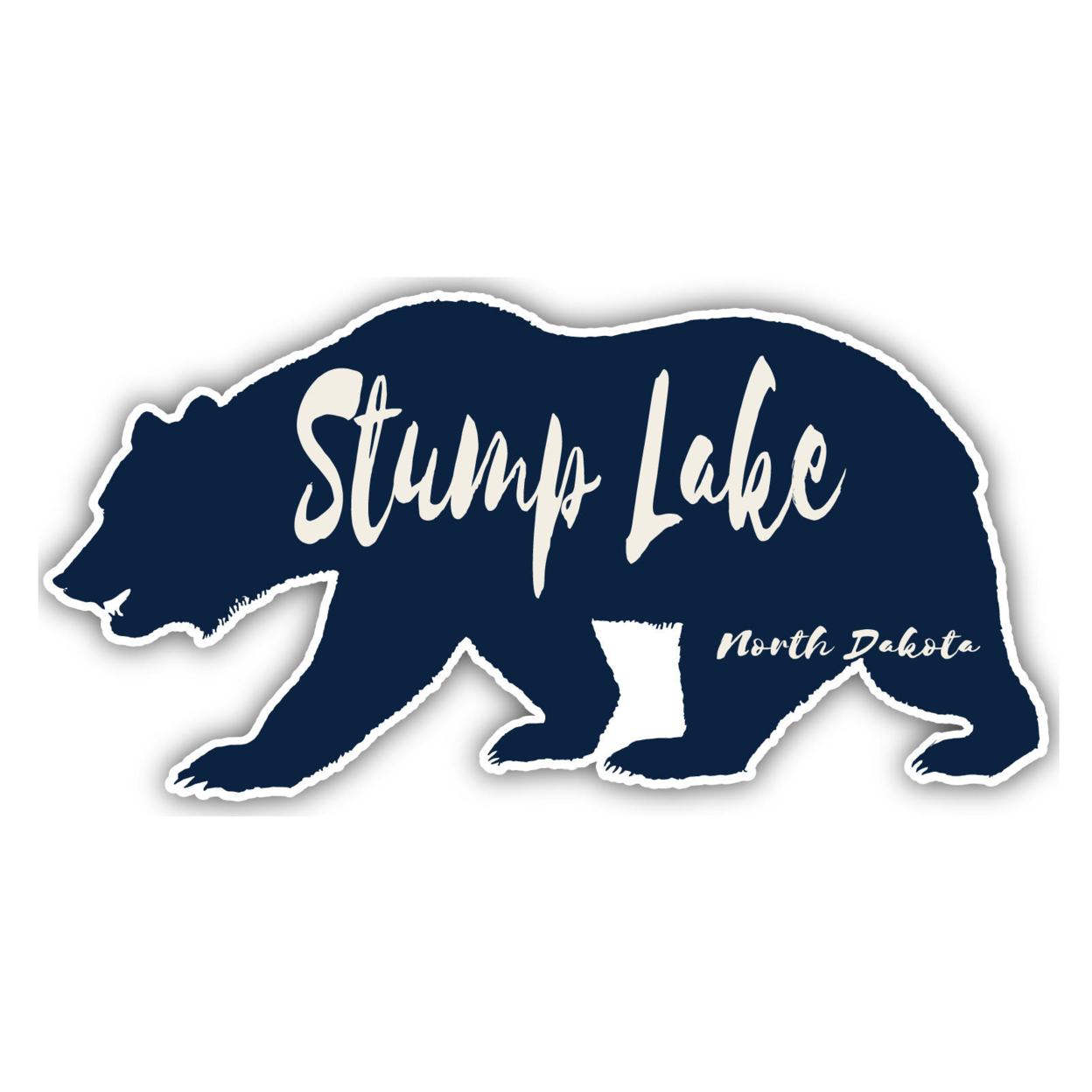 Stump Lake North Dakota Souvenir Decorative Stickers (Choose Theme And Size) - Single Unit, 4-Inch, Bear