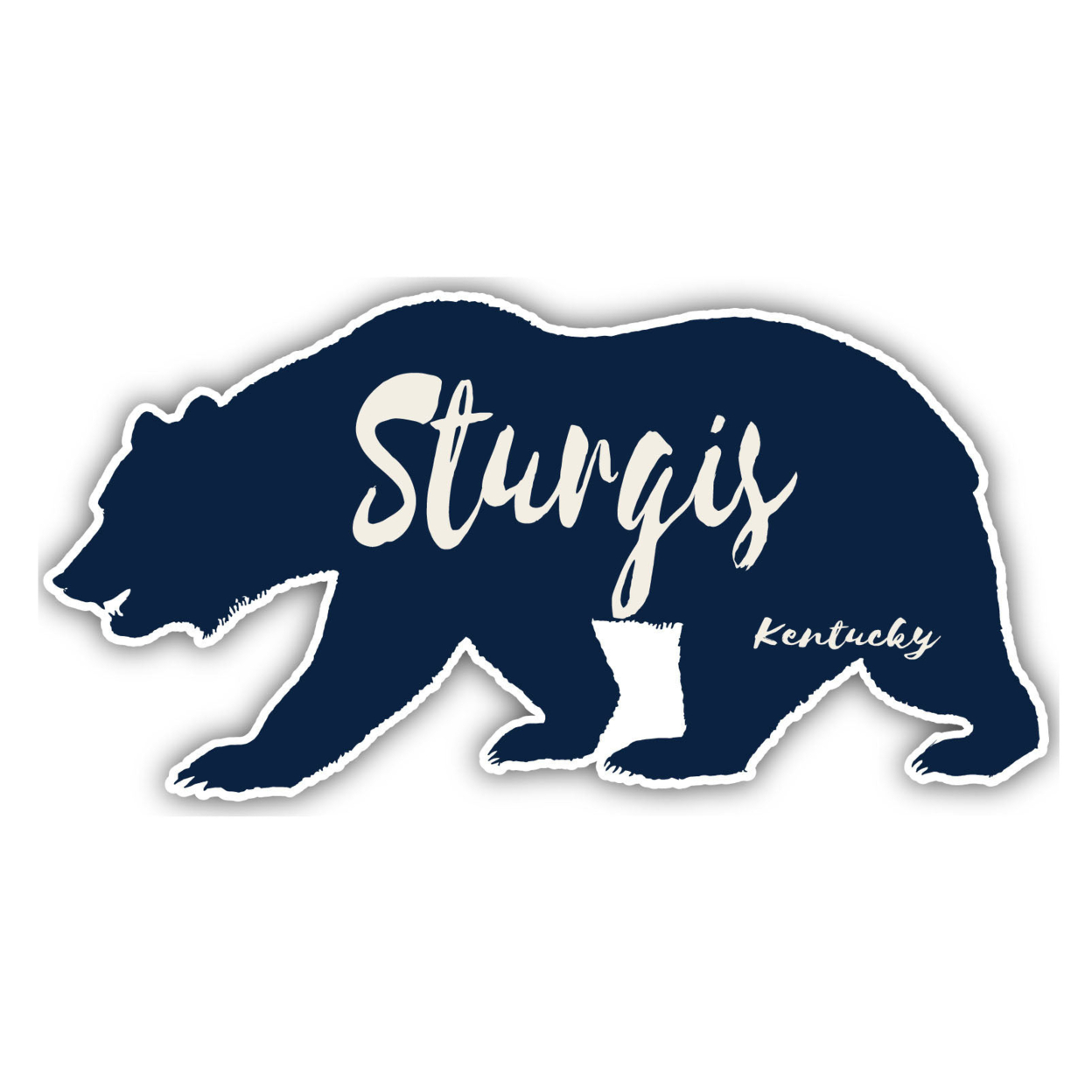 Sturgis Kentucky Souvenir Decorative Stickers (Choose Theme And Size) - Single Unit, 4-Inch, Bear
