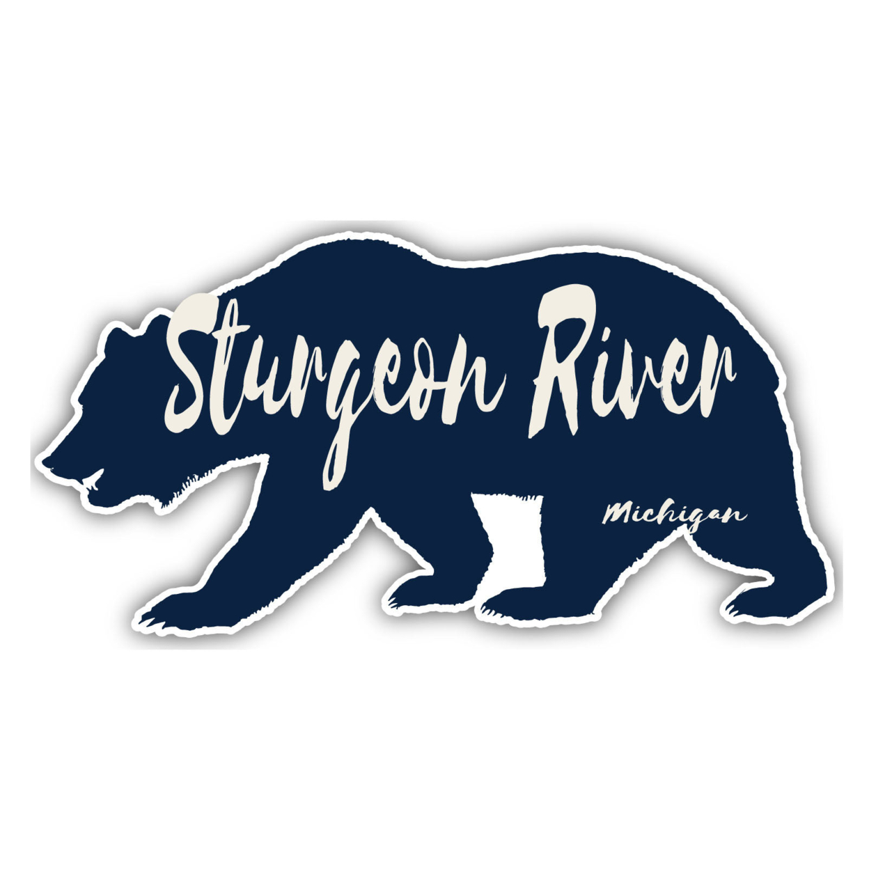 Sturgeon River Michigan Souvenir Decorative Stickers (Choose Theme And Size) - Single Unit, 2-Inch, Bear