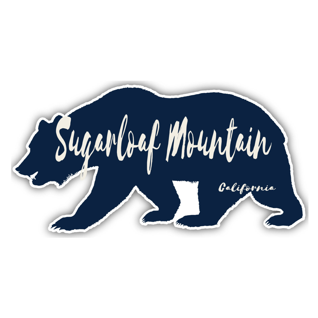 Sugarloaf Mountain California Souvenir Decorative Stickers (Choose Theme And Size) - Single Unit, 4-Inch, Bear