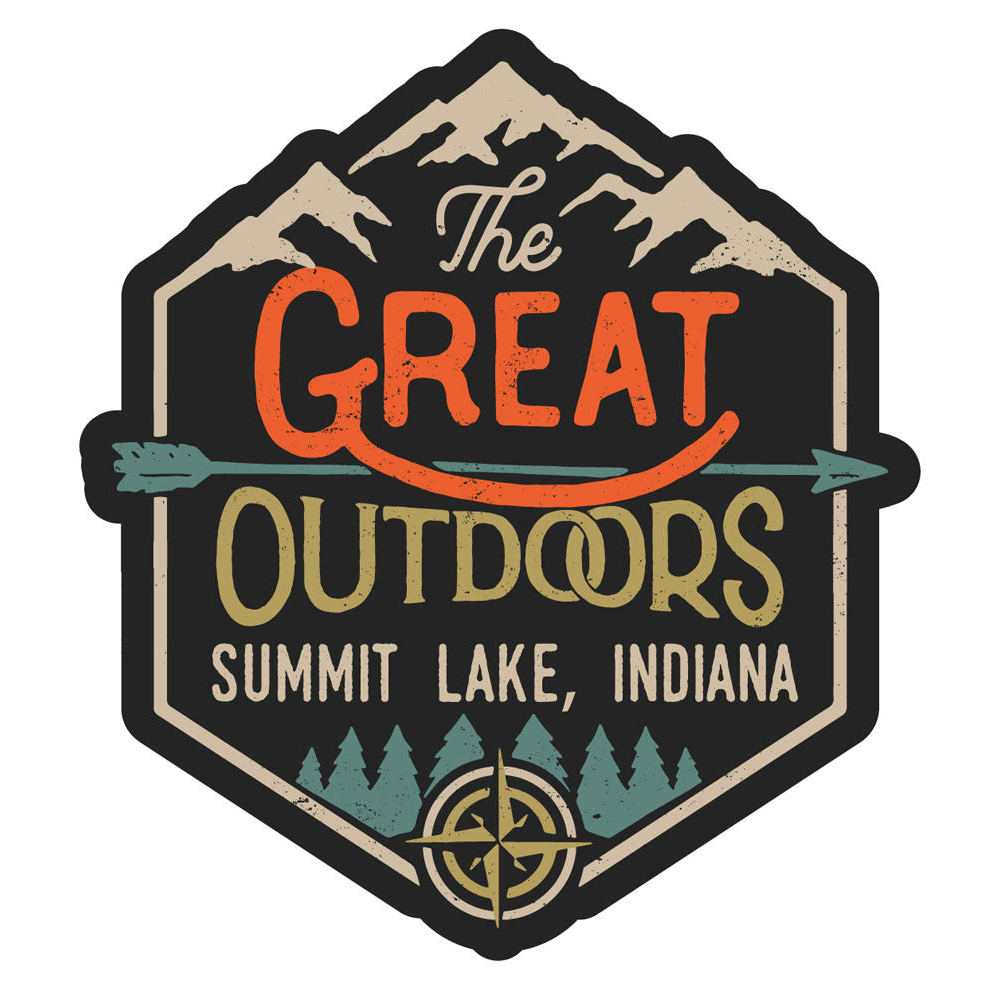 Summit Lake Indiana Souvenir Decorative Stickers (Choose Theme And Size) - Single Unit, 4-Inch, Great Outdoors