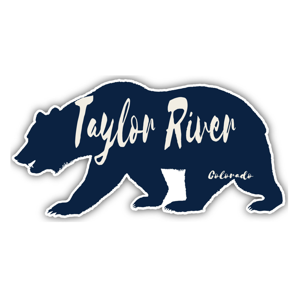 Taylor River Colorado Souvenir Decorative Stickers (Choose Theme And Size) - Single Unit, 2-Inch, Bear
