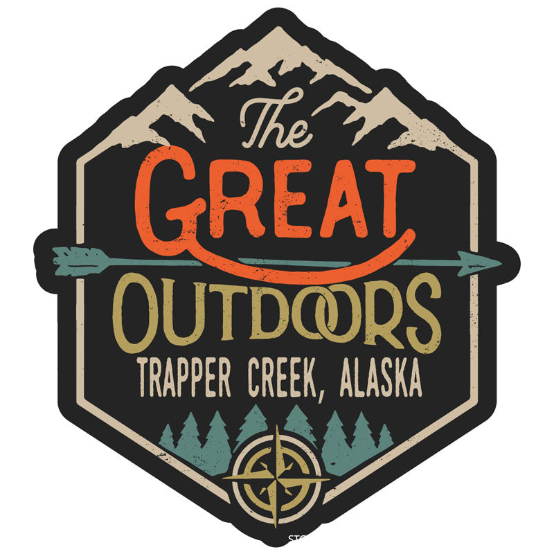 Trapper Creek Alaska Souvenir Decorative Stickers (Choose Theme And Size) - Single Unit, 4-Inch, Great Outdoors