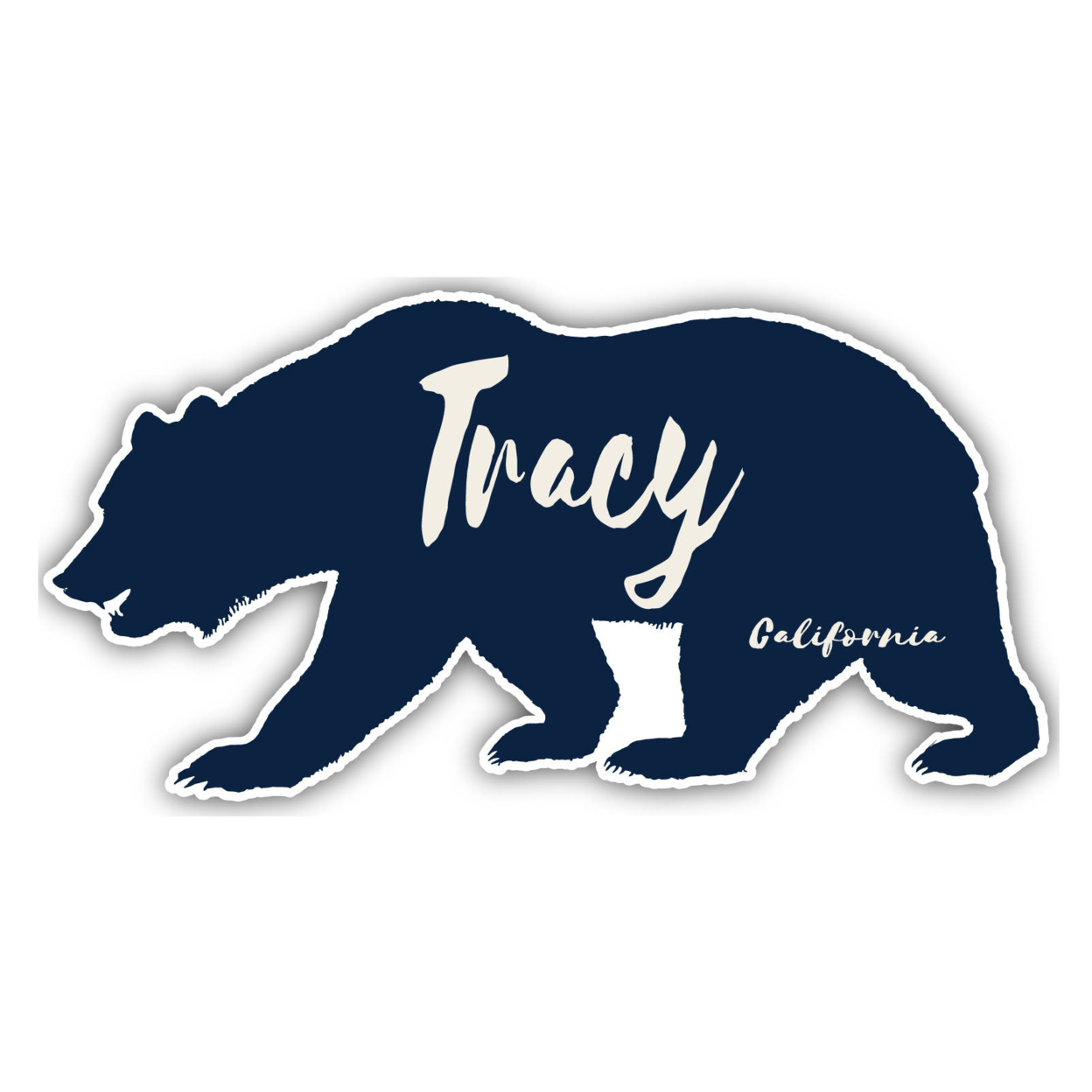 Tracy California Souvenir Decorative Stickers (Choose Theme And Size) - Single Unit, 4-Inch, Bear