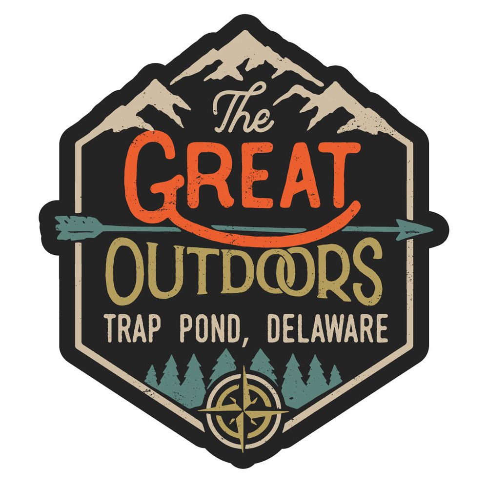 Trap Pond Delaware Souvenir Decorative Stickers (Choose Theme And Size) - Single Unit, 2-Inch, Tent