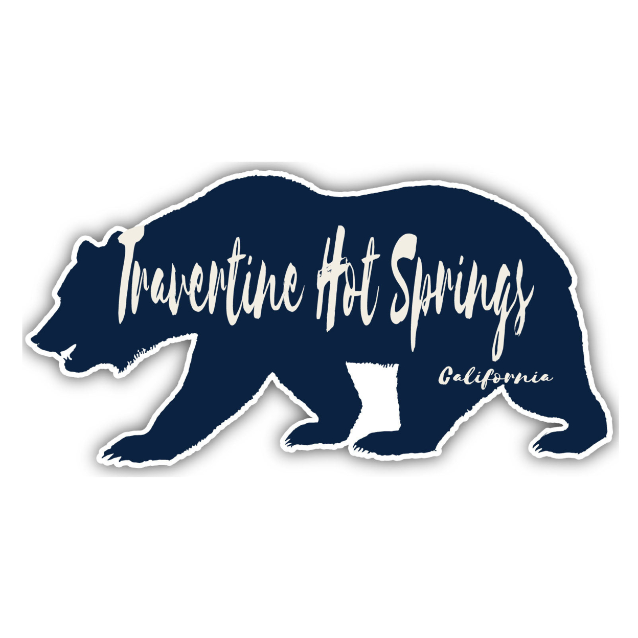 Travertine Hot Springs California Souvenir Decorative Stickers (Choose Theme And Size) - Single Unit, 4-Inch, Bear