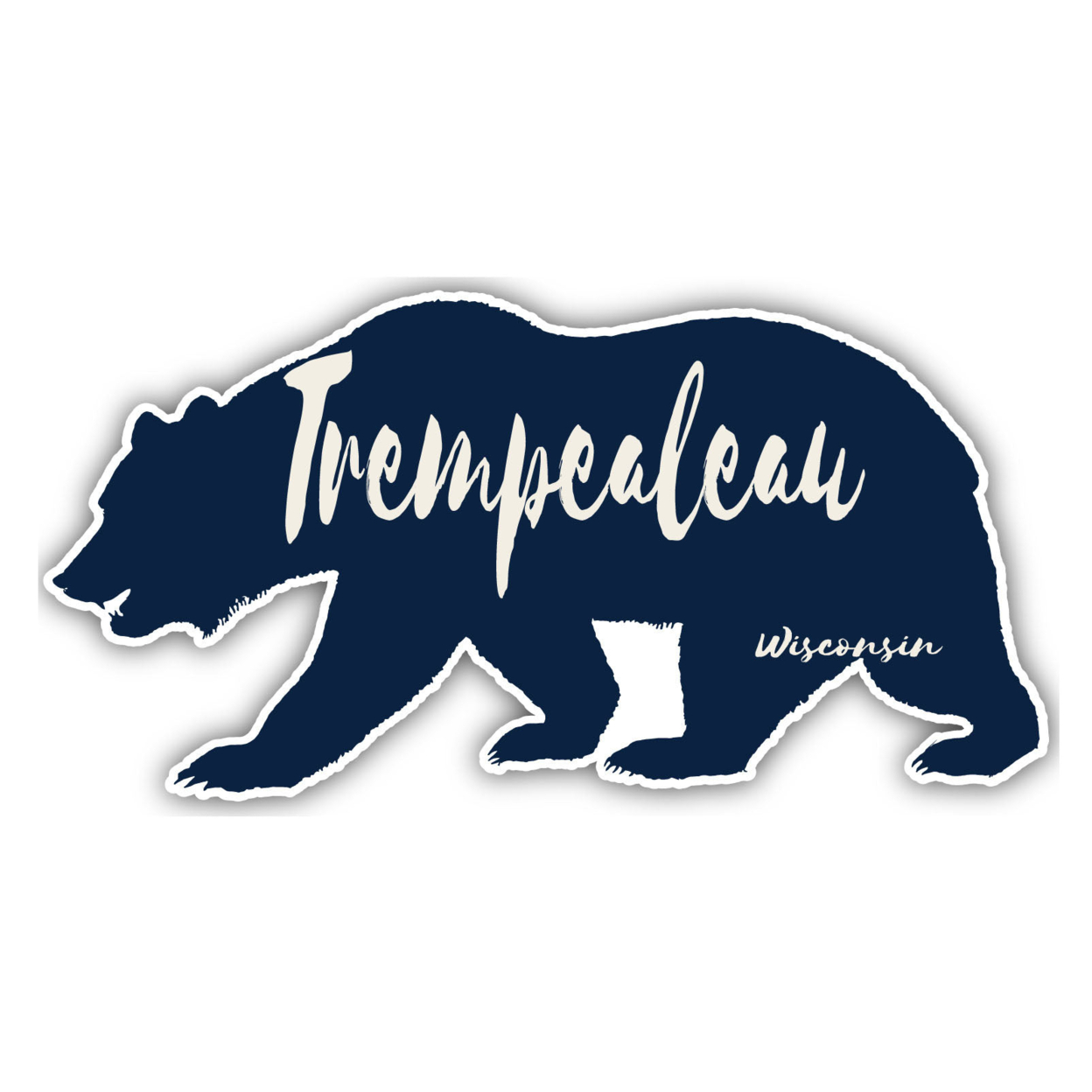 Trempealeau Wisconsin Souvenir Decorative Stickers (Choose Theme And Size) - Single Unit, 4-Inch, Bear