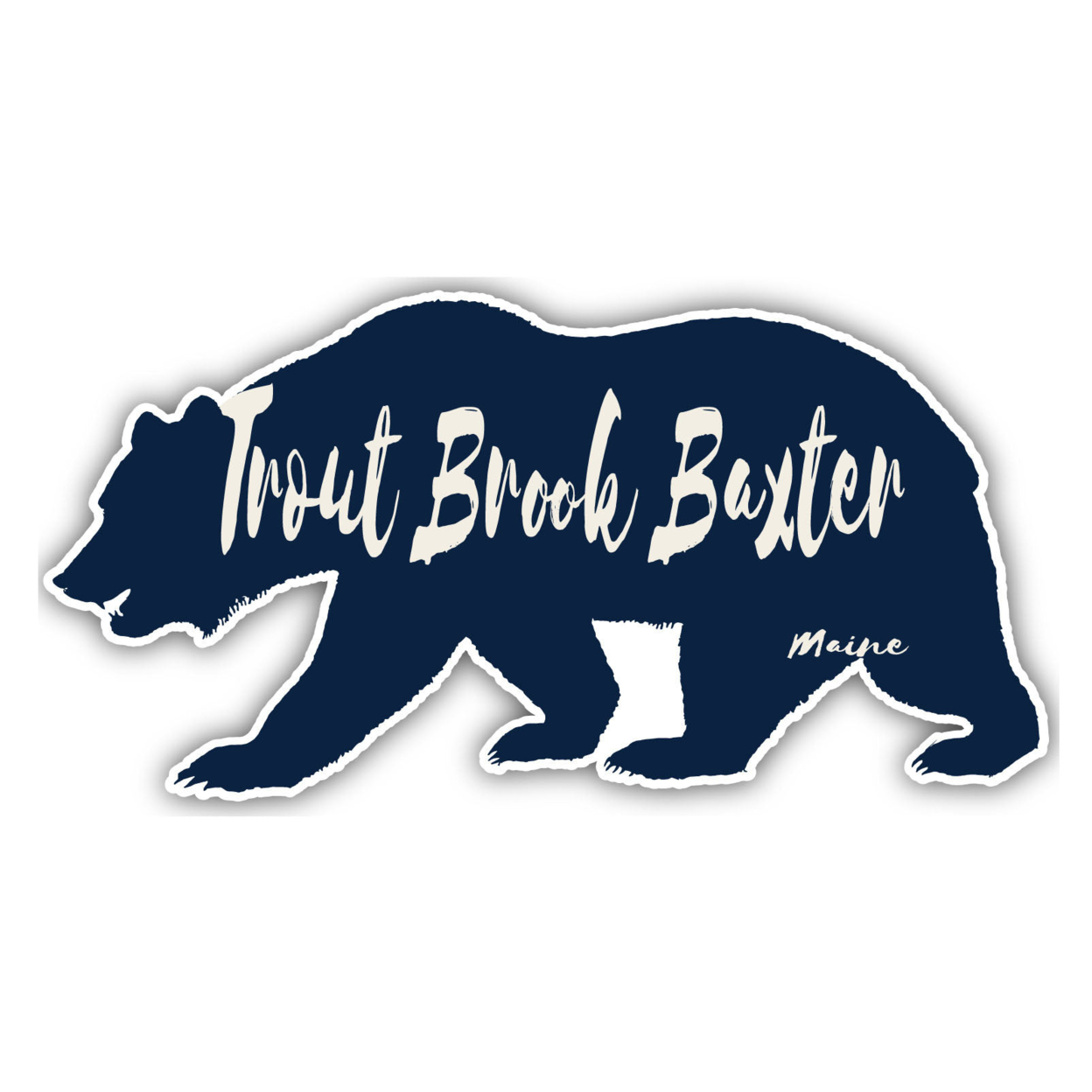 Trout Brook Baxter Maine Souvenir Decorative Stickers (Choose Theme And Size) - Single Unit, 4-Inch, Bear