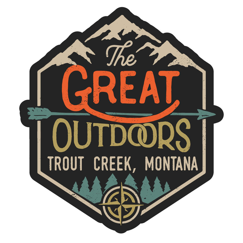 Trout Creek Montana Souvenir Decorative Stickers (Choose Theme And Size) - Single Unit, 4-Inch, Great Outdoors