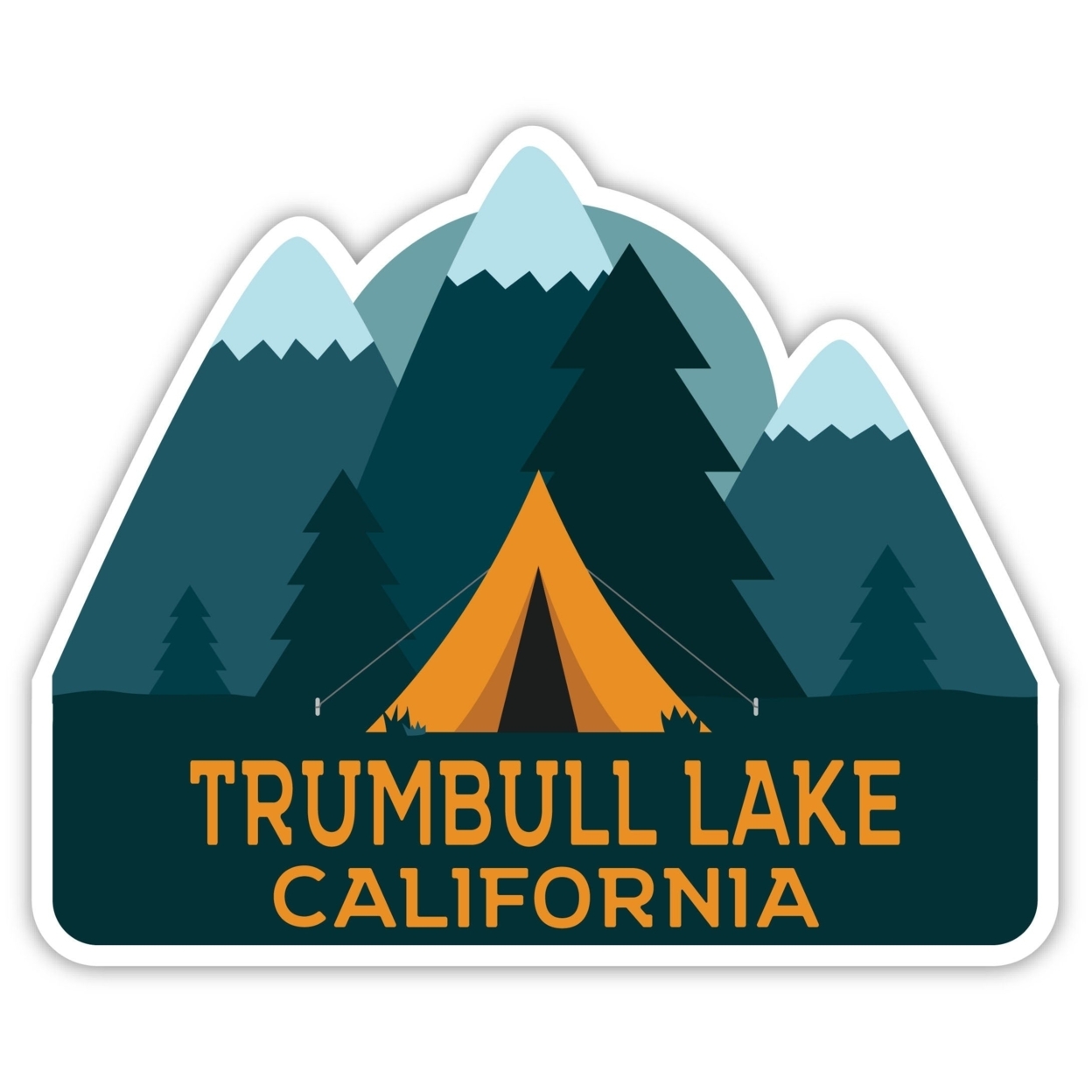 Trumbull Lake California Souvenir Decorative Stickers (Choose Theme And Size) - Single Unit, 4-Inch, Tent