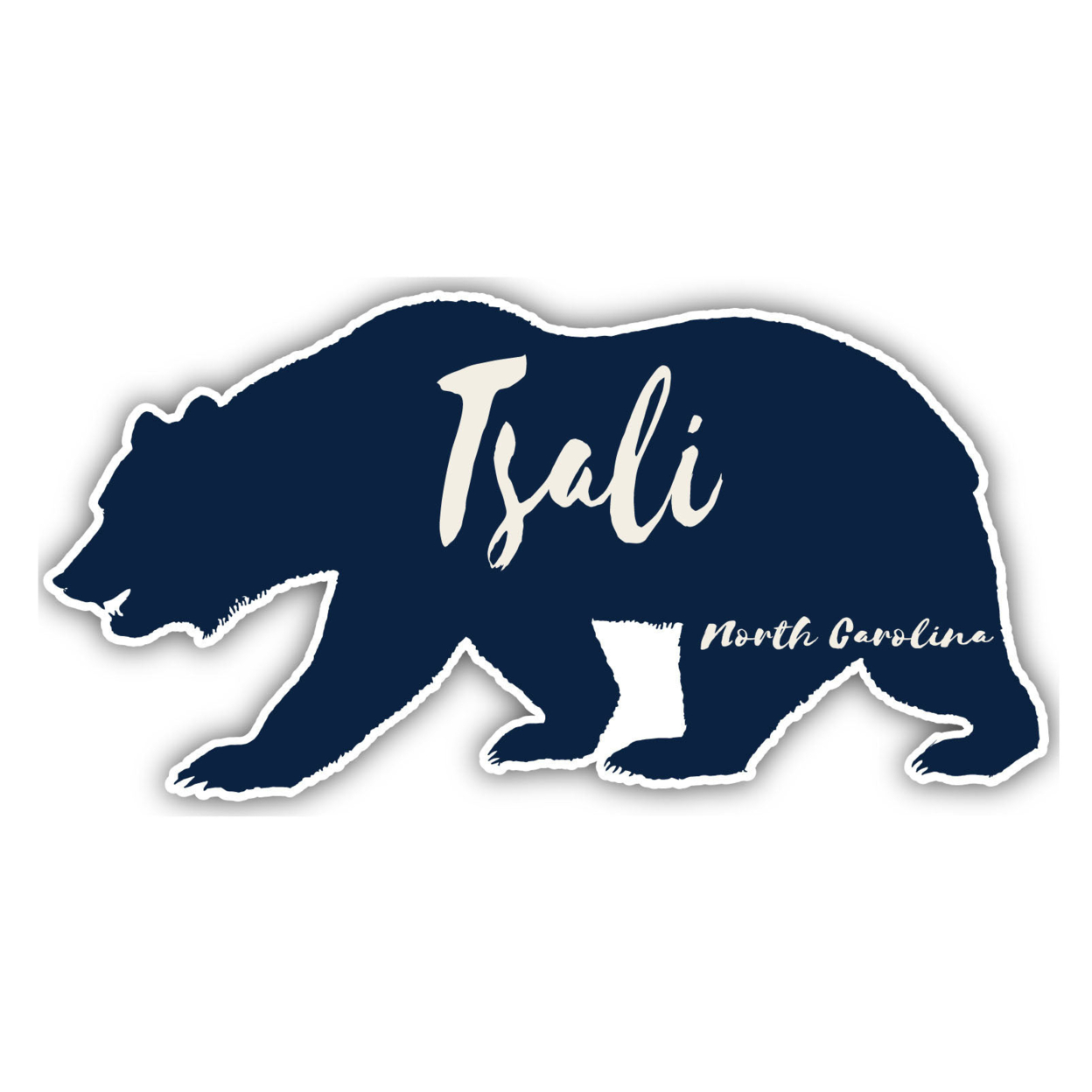 Tsali North Carolina Souvenir Decorative Stickers (Choose Theme And Size) - Single Unit, 4-Inch, Bear