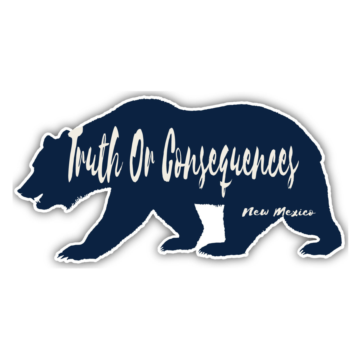 Truth Or Consequences New Mexico Souvenir Decorative Stickers (Choose Theme And Size) - Single Unit, 2-Inch, Bear