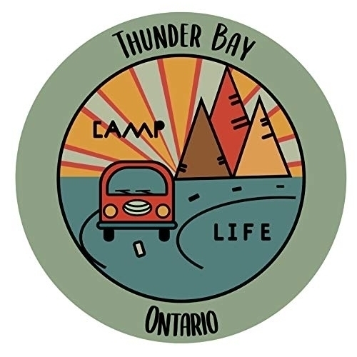 Thunder Bay Ontario Souvenir Decorative Stickers (Choose Theme And Size) - Single Unit, 4-Inch, Camp Life