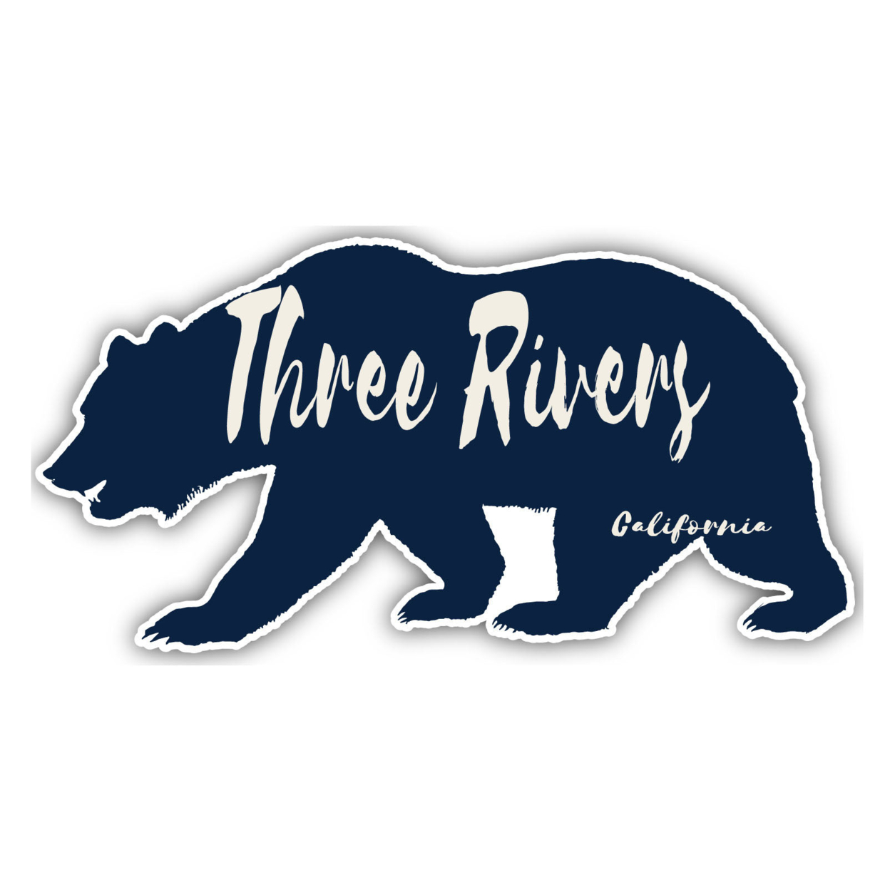 Three Rivers California Souvenir Decorative Stickers (Choose Theme And Size) - Single Unit, 4-Inch, Bear