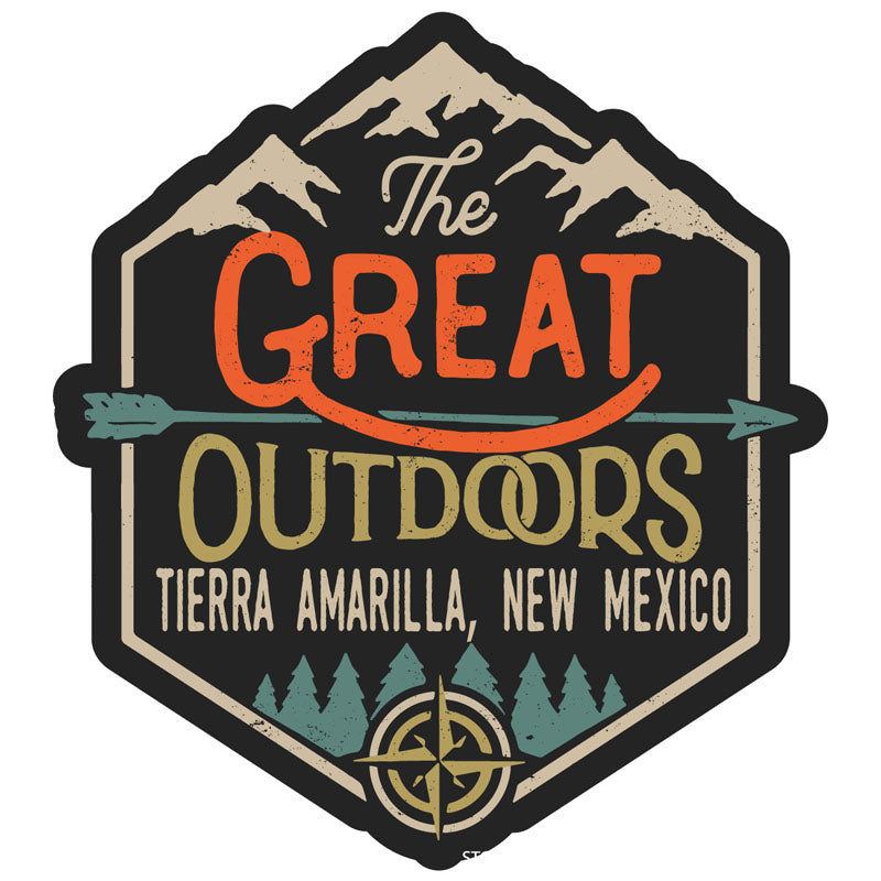 Tierra Amarilla New Mexico Souvenir Decorative Stickers (Choose Theme And Size) - Single Unit, 4-Inch, Great Outdoors